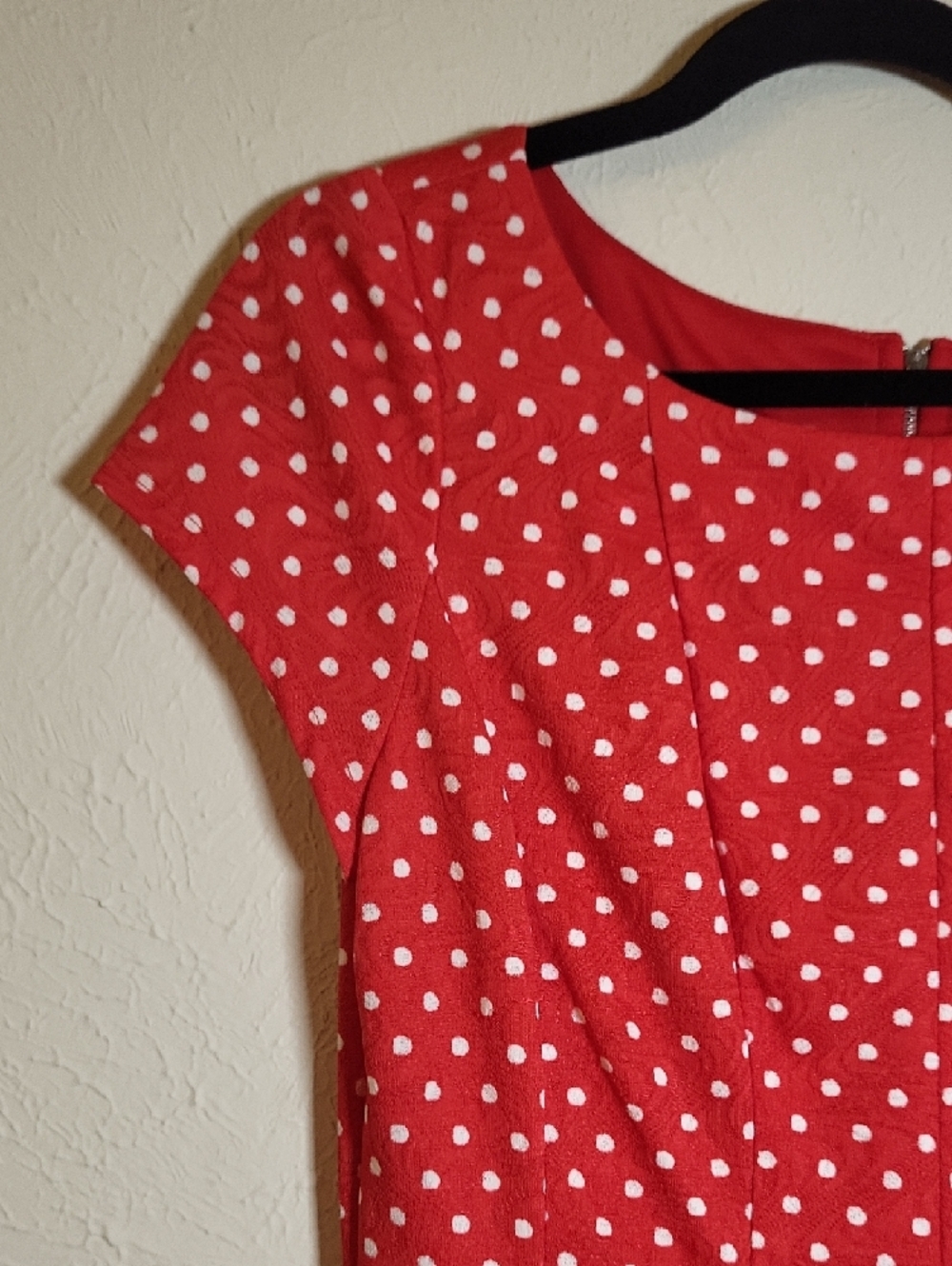 Danny & Nicole Red Polka Dot Dress NWT Size 12 - Picture 7 of 7